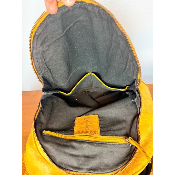 Harbour‎ 2nd Leather Backpack Women\'s Meghan Dome Mustard Yellow Soft! main image 6